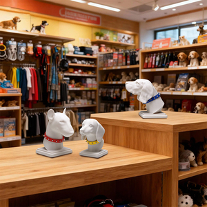 <span class=keywords><strong>Testa</strong></span> di Manichino per Animali Domestici per Esposizione Collari, Modello Cane Stampato in 3D PLA, <span class=keywords><strong>Statua</strong></span> Decorativa Moderna da Tavolo - Product Image 2