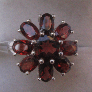 Natural Garnet Cluster <b>Ring</b> for Women 925 <b>Sterling</b> <b>Silver</b> <b>Adjustable</b> Free Size Gift From Shah Gems - Product Image 1