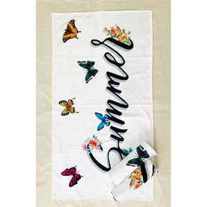 Asciugamano da Spiaggia e Bagno di Lusso con Design Floreale Personalizzato ad Asciugatura Rapida - Certificato GRS 100% Cotone - Product Image 1