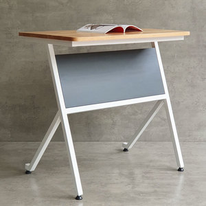 Bureau professeur/élève 70x50cm avec plateau en bois d'hévéa et pieds en métal thermolaqué PSD032 - Product Image 3