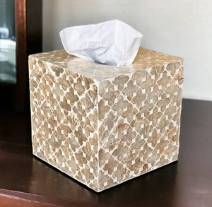 Caja de papel tisú con incrustaciones de nácar para Decoración de mesa, caja de papel tisú Real MOP con concha marina de aspecto Premium - Product Image 2