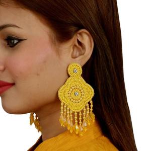 Pendientes de Fútbol Americano con Cuentas Moradas Hechos a Mano, Joyería de Cuentas Bordadas para el Día del Partido con Cuentas Rojas, JAVED HANDICRAFTS Modelo JH-2026 Etsy - Product Image 5