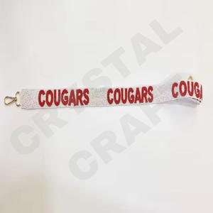 Accessoire de mode perlé fait main en or blanc avec perles de rocaille, brodé personnalisé 'Hook Em Horns' par Crystal Craft Delta Sigma Theta - Product Image 3