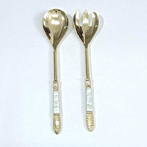 Juego de Cubiertos para Servir Ensaladas de Acero Inoxidable, Diseño de Concha Dorada Pulida a Mano, Juego de Cubiertos para Servir en la Cocina - Product Image 5