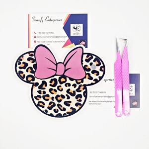 Private Label Custom Cheetah <b>Print</b> Bow Acrylic Lash Extension <b>Plate</b> New Design Sustainable Eyelash Supplies with Magnet Tile - Product Image 5