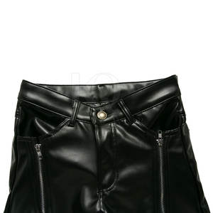 Pantalon en cuir pour homme de haute qualité personnalisé - Léger, décontracté, taille mi-haute, braguette à boutons, design respirant et écologique - Product Image 5