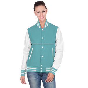 Chaqueta universitaria de lana de algodón de primera calidad para mujer, bordado personalizado, teñido de invierno, acolchado, transpirable, ecológico, ajuste de moda - Product Image 1