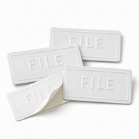 Étiquette autocollante rectangulaire personnalisée en relief, en papier synthétique durable pour classeur