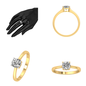 Anillo solitario de oro sólido de 10K para mujer 1Cts VS Clarity EF Color Lab Grown Diamond IGI Certified Luxury Personalizable Jewelry - Product Image 2