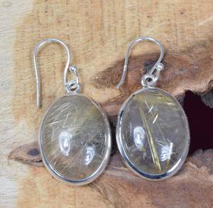 ต่างหูรูปวงรีทำด้วยมือ925เงินสเตอร์ลิงทำด้วยมือเครื่องประดับอัญมณีของขวัญครบรอบ - Product Image 3