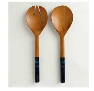 NUEVO TIGER COLORWood Servidor de ensalada Juego de servidor de ensalada de madera hecho a mano Cucharas Tenedores Utensilios Cuchara de cocina Regalo nuevo - Product Image 5