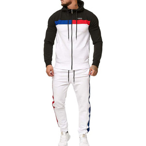 Survêtement pour homme de haute qualité avec col à capuche, manches longues, service OEM, logo personnalisé, vêtements décontractés, ensemble de jogging, coupe slim / surdimensionnée - Product Image 1