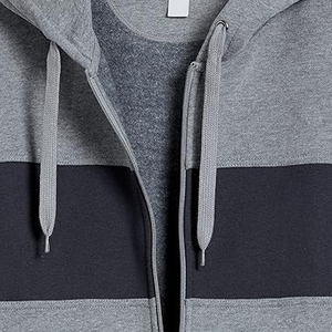 Sudadera con capucha de manga larga directa de fábrica para hombre, forro polar con cremallera completa y estampado, venta al por mayor, ropa de calle en blanco, estilo urbano para hombre - Product Image 5