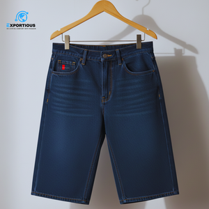 Shorts de Mezclilla para Hombre, Largos hasta la Rodilla, 280 GSM, Logotipo Personalizado, Corte Holgado Informal - Product Image 1