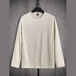 เสื้อยืดแขนยาวผู้ชายผ้าฝ้ายพิมพ์ลายตามสั่ง ทรงปกติ สีพื้น คุณภาพสูง เสื้อยืดเปล่าแขนยาวสำหรับผู้ชาย - Product Image 3