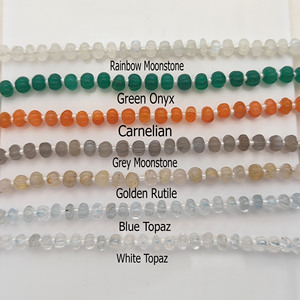 Rainbow Mooonstone Sculpté Citrouille Perlé Brins 8 Pouces Long Fournisseur De Pierres Précieuses Lâches-Perles De Melon - Product Image 2