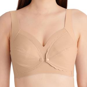 Bmama broderie Lux Latex avant-bouton soutien-gorge d'allaitement Ultra-mince sans fil soie bouton ouvert avant bretelles ajustées sac allaitement - Product Image 1