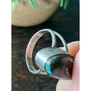 Kingman <b>Turquoise</b> Sterling Silver <b>Ring</b> Size 7.25-Navajo Handmade Gemstone Statement Jewelry - Product Image 6