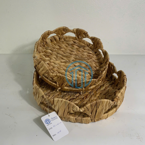 ถาดใส่ผักตบชวาหอยเชลล์ธรรมชาติทำมือสำหรับวางโชว์อาหารถาดตกแต่งโต๊ะจากผู้จำหน่ายในเวียดนาม - Product Image 1