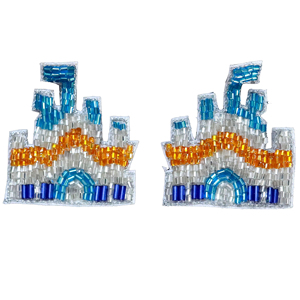 Boucles d'oreilles exclusives Designer Game Day faites à la main de nouvelles boucles d'oreilles créoles brodées élégantes faites en Inde 2024 - Product Image 1