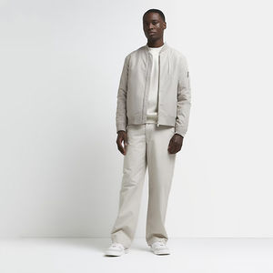 2025 hommes coupe décontractée Bomber veste Service OEM meilleure vente 100% Polyester imperméable hiver toile tissu Bomber veste - Product Image 2