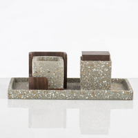 Brûleur d'encens religieux en bois d'acacia et terrazzo, écologique, Mubkhar indien, ensemble plateau et boîte personnalisés, arôme intérieur toutes saisons, style arabe