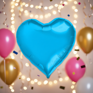 Ballon en feuille de forme de cœur bleu pour fête, 18 pouces, sac de 12 pièces - Product Image 3