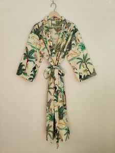 Batas de Algodón para Mujer, Estilo Kimono, para Safari en la Jungla, Chaqueta para el Té de la Mañana, Bata de Algodón para Damas de Honor, Bata de Verano, Bata de Baño, Regalo - Product Image 4