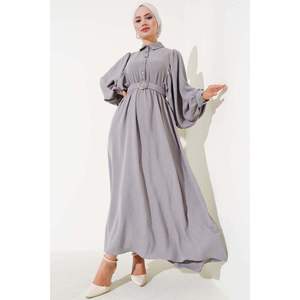 Robe col chemise à manches ballon Smoke - Product Image 2