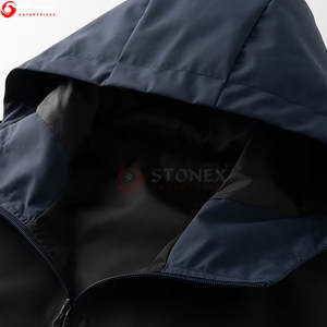 Hot Selling Men's Autumn Canvas <b>Thin</b> <b>Waterproof</b> Windproof Hooded Windbreaker <b>Jacket</b> Casual Custom Logo Color Solid Color - Product Image 3