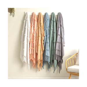 Manta de Salón de Chenilla Acrílica con Borlas, Textura Acanalada, 70x90 Pulgadas, Sensación Acogedora, Ideal para Decoración Invernal Premium, Disponible en Stock - Product Image 1