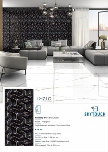 Carreaux polis en porcelaine émaillée simple 600x1200mm Carreaux de marbre de Carrare jaune noir pour décoration de sol et de mur - Product Image 3