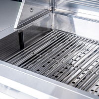 Barbecue à gaz naturel CSPS en gros, 4 brûleurs, 147 cm, réglable, en Inox 304, pour extérieur, non revêtu, facile à assembler, avec chariot et flamme réglable