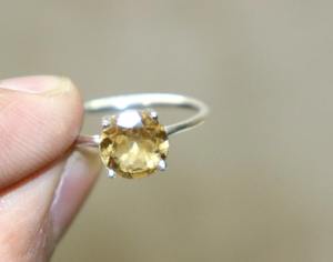 Anillo de Plata con Citrino Hecho a Mano, Piedra Natural, Joyería Apilable para Fiestas, Regalo para Ella - Product Image 2