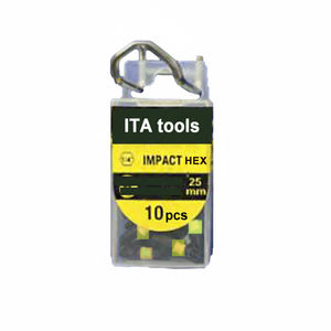 Puntas de Impacto Hexagonales de 1/4\" y 25 mm con Funda de Color y Acabado de Fosfato de Manganeso, Proveedor Industrial de Taiwán para Bricolaje - Product Image 1