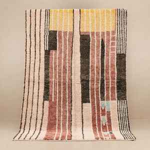 Tapis japonais en laine noué à la main, Design moderne, pour salon - Product Image 4