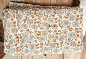 Fait à la main reine Kantha couette indien coton Floral couvre-lit motif solide ethnique décoratif Gudari gitane jeter bohème literie - Product Image 5