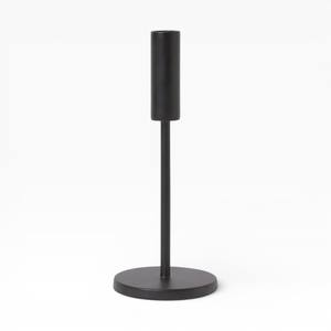 Contemporary <b>Black</b> Metal Candle <b>Holder</b> With Circular Base And Minimal Frame For Modern Interior And Luxury Decor - Product Image 2