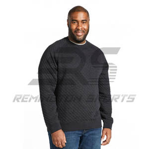 Nouveau design automne hiver plaine homme sweat matelassé lâche mode pull surdimensionné hommes col rond sweat matelassé - Product Image 5