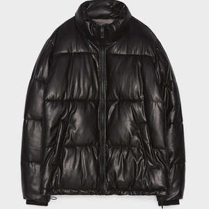 Veste à capuche en polyester/coton tissé pour homme, décontractée, col montant, fermeture éclair, matelassée, style puffer, fournisseur - Product Image 2