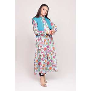 Chaleco Largo Vintage Estampado con Bordado Melody para Mujer, Talla Grande, Tejido, para Primavera WGK-KDW-DE-1785 - Product Image 1