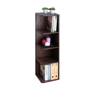 Organisateur de sol de haute qualité Armoire d'angle haute étroite en bois à 4 niveaux - Product Image 1