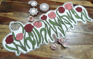 นักวิ่งลูกปัดชาติพันธุ์ที่มีเสน่ห์ทางวัฒนธรรมผ้าปูโต๊ะลูกปัดสำหรับวันหยุด - Product Image 5