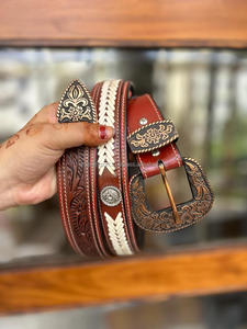 Ceinture en cuir de vachette véritable pour hommes gravée à boucle ardillon décontractée Offre Spéciale de haute qualité - Product Image 4