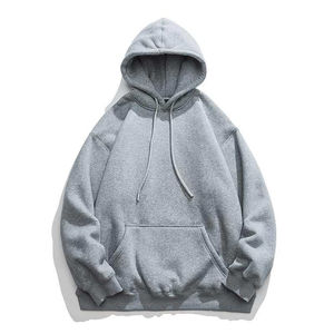 Sweat-shirt à capuche court surdimensionné pour homme, en coton épais 100 % respirant, couleur unie, style streetwear, avec broderie de logo personnalisée - Product Image 4