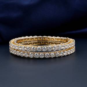 Luxueux 47 Tcw Round Cut Lab Bracelets en diamant pour l'éternité Bracelets en diamant pour la mariée Bracelets en diamant rond pour cadeau de mariage - Product Image 1