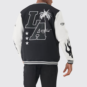 Veste de baseball varsity en cuir à manches longues avec logo personnalisé brodé de haute qualité, vente en gros d'usine, OEM - Product Image 2