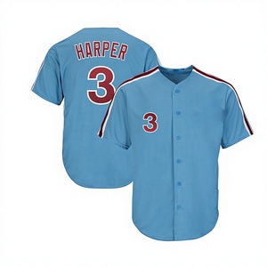 Camisetas de Béisbol Personalizadas con Diseño de Rayas Impresas por Transferencia de Calor, Tela 100% Poliéster, Tallas Unisex para Adultos - Product Image 1