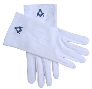 Guantes de caballero templario masón personalizados piel de cordero blanca con signo PLUS Regalia masónica aplicable al aire libre - Product Image 2