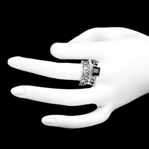 Anillo de Mujer con Piedras Decorativas - Plata - Negro - Product Image 2